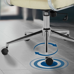 Silla de oficina Oakland Tela,Crema