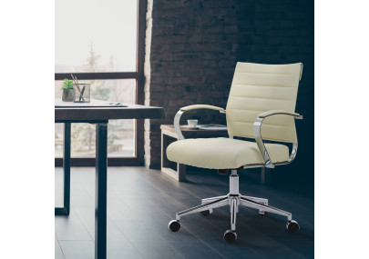 Chaise de bureau Oakland, tissu crème