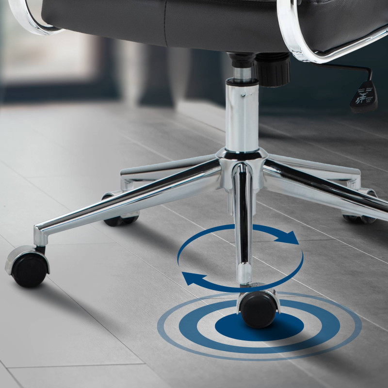 Fauteuil de bureau Oakland, cuir véritable, noir