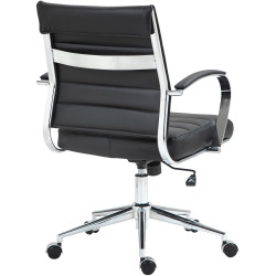 Silla de oficina Oakland Cuero auténtico,Negro