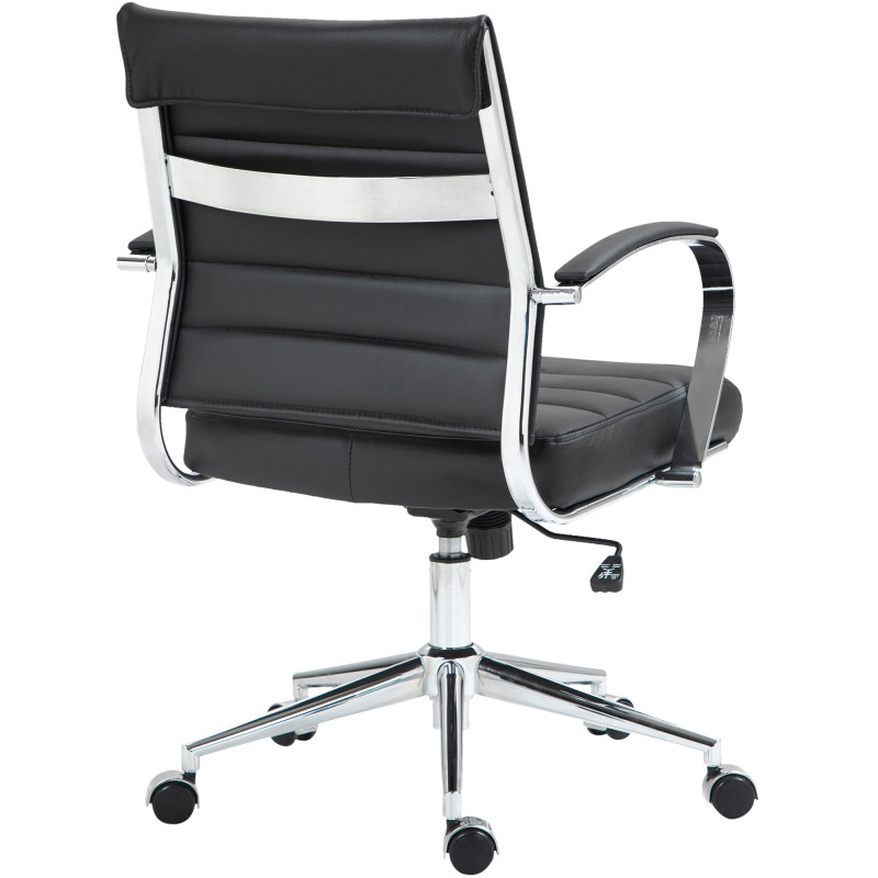 Silla de oficina Oakland Cuero auténtico,Negro