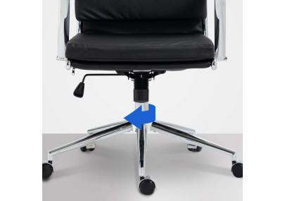 Chaise de bureau Cleveland, similicuir noir