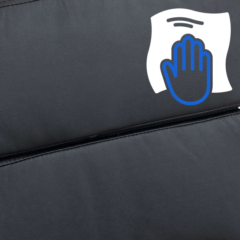 Chaise de bureau Cleveland, similicuir noir