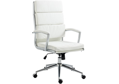 Silla de oficina Cleveland Simil cuero,Blanco