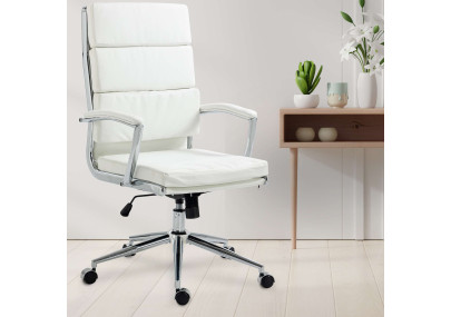 Silla de oficina Cleveland Simil cuero,Blanco