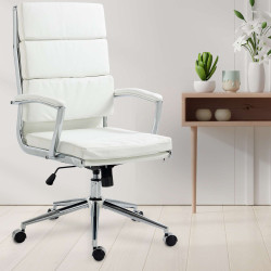Silla de oficina Cleveland Simil cuero,Blanco