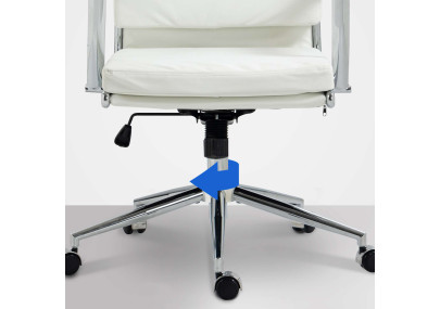 Chaise de bureau Cleveland, similicuir, blanche