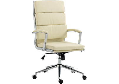 Chaise de bureau Cleveland, similicuir, cr?me