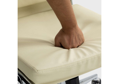 Chaise de bureau Cleveland, similicuir, crème