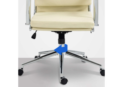 Chaise de bureau Cleveland, similicuir, cr?me