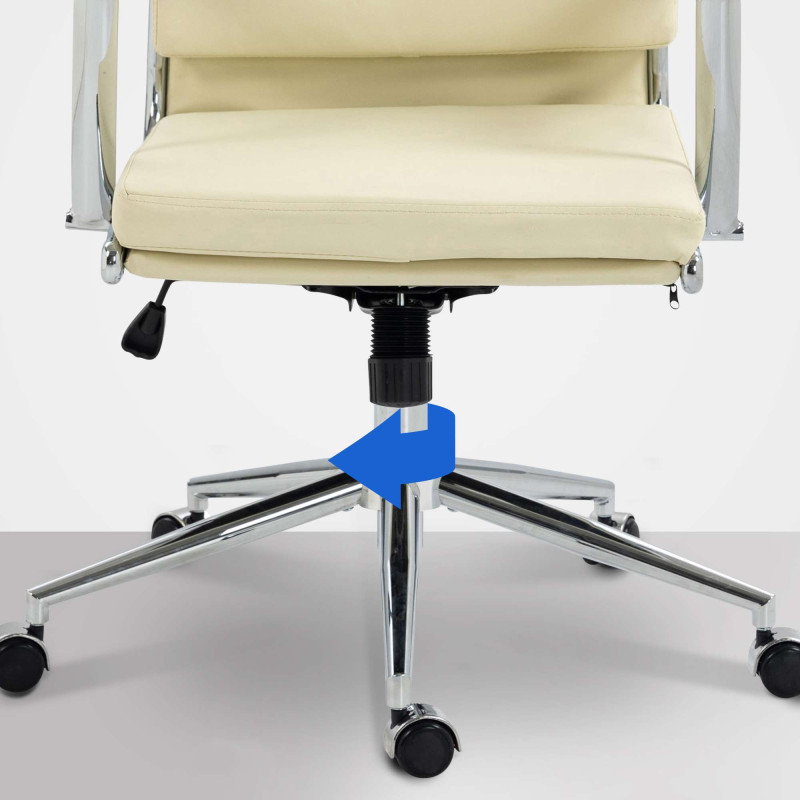 Chaise de bureau Cleveland, similicuir, crème