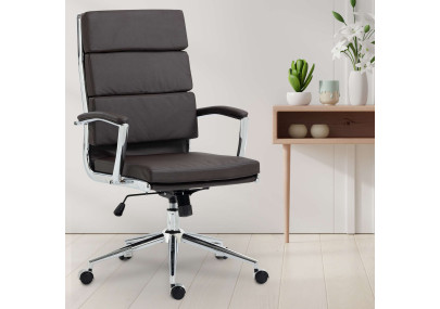 Chaise de bureau Cleveland, similicuir marron