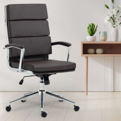 Chaise de bureau Cleveland, similicuir marron