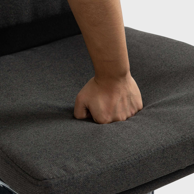 Chaise de bureau Cleveland, tissu gris foncé