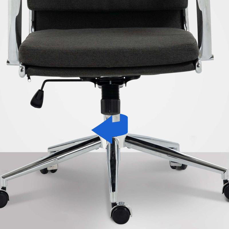 Silla de oficina Cleveland Tela,Gris oscuro