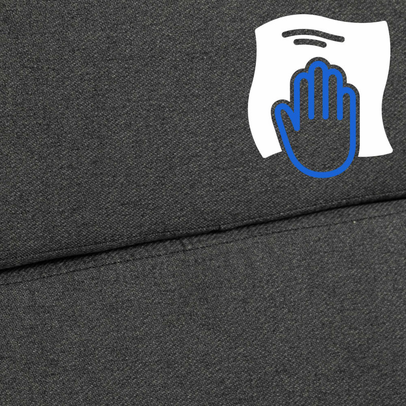 Chaise de bureau Cleveland, tissu gris foncé