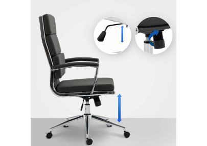 Chaise de bureau Cleveland, tissu gris fonc?