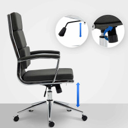 Chaise de bureau Cleveland, tissu gris fonc?