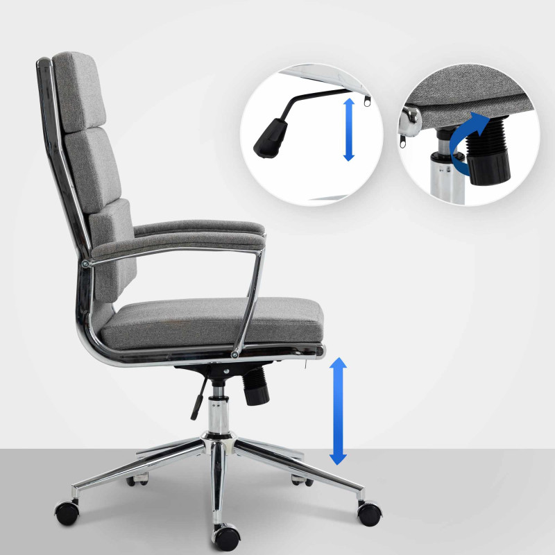 Silla de oficina Cleveland Tela,Gris