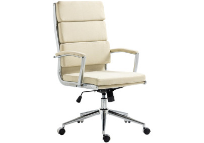 Silla de oficina Cleveland Tela,Crema