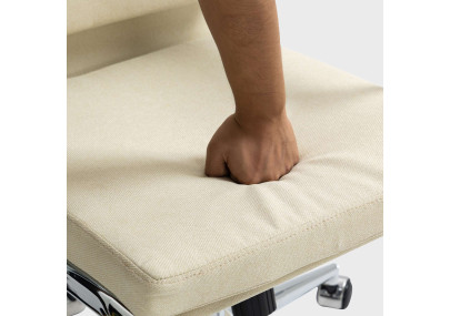 Chaise de bureau Cleveland, tissu cr?me