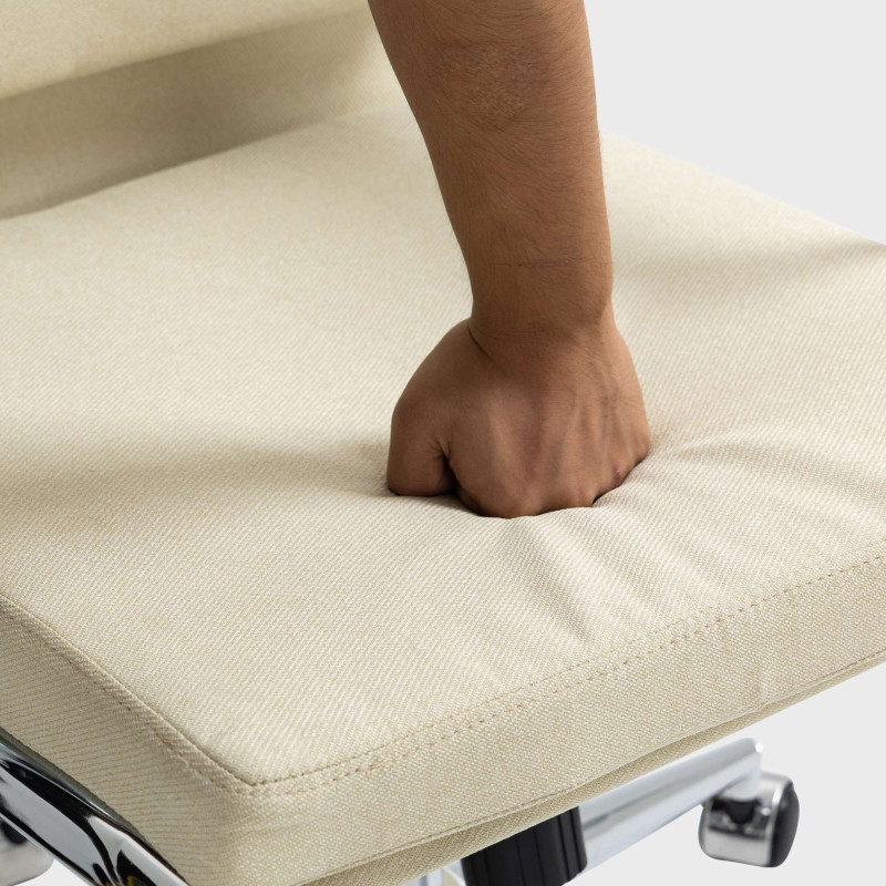 Chaise de bureau Cleveland, tissu crème