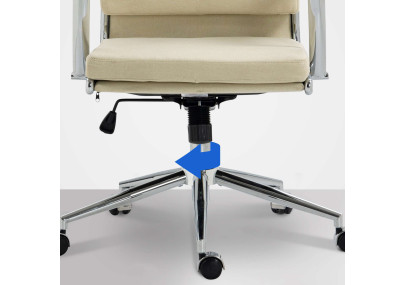 Chaise de bureau Cleveland, tissu cr?me