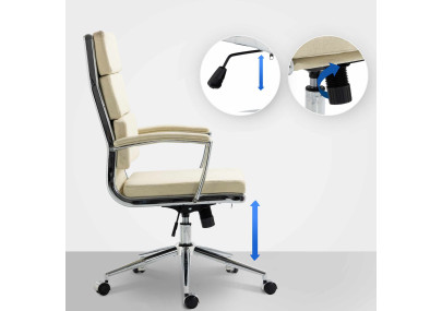 Silla de oficina Cleveland Tela,Crema