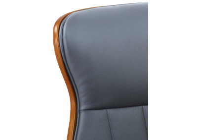 Chaise de bureau Melilla, similicuir, noyer/gris