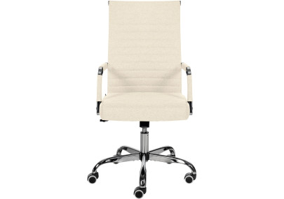 Silla De Oficina Amadora en polipiel o tela Crema,Tela