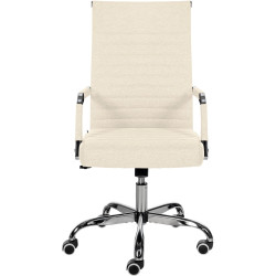 Silla De Oficina Amadora en polipiel o tela Crema,Tela