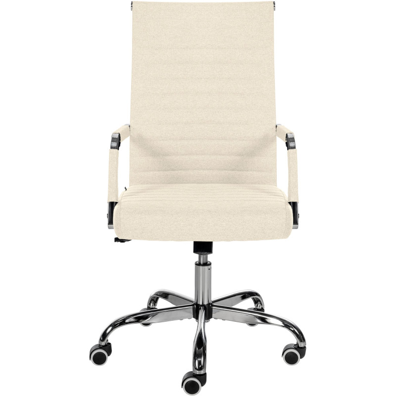 Chaise de bureau Amadora en tissu cr?me