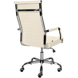 Chaise de bureau Amadora en tissu crème
