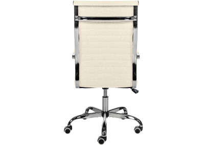 Chaise de bureau Amadora en tissu cr?me