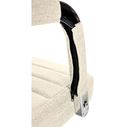 Chaise de bureau Amadora en tissu crème