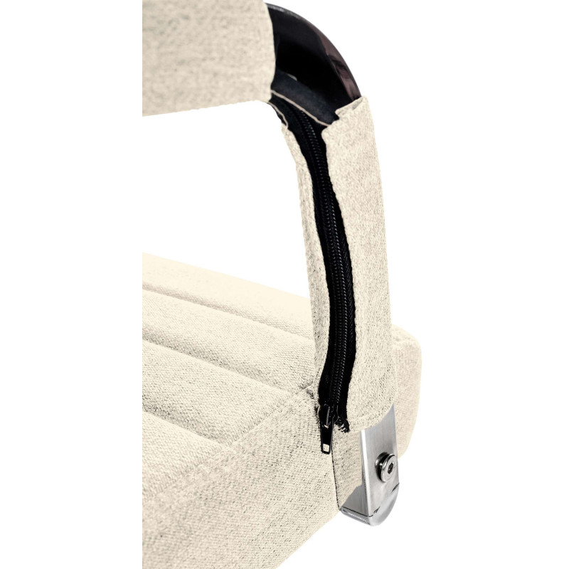 Chaise de bureau Amadora en tissu crème