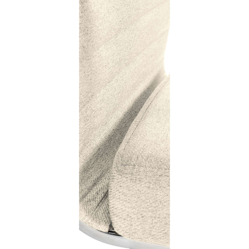 Chaise de bureau Amadora en tissu cr?me