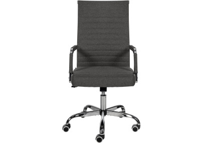 Chaise de bureau Amadora, tissu gris fonc?