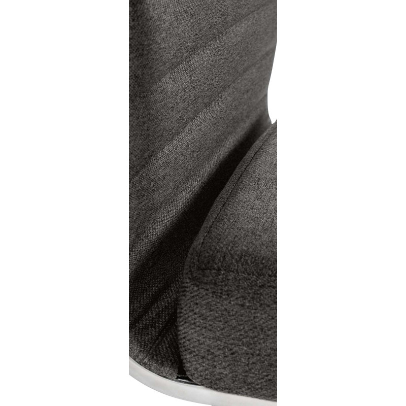 Chaise de bureau Amadora, tissu gris foncé