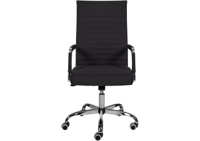 Chaise de bureau Amadora, tissu noir