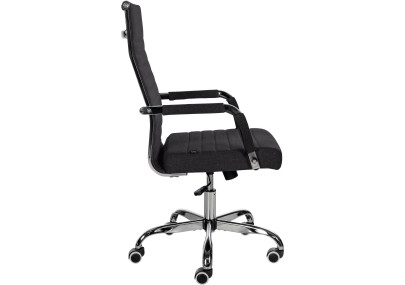 Chaise de bureau Amadora, tissu noir