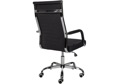 Chaise de bureau Amadora, tissu noir