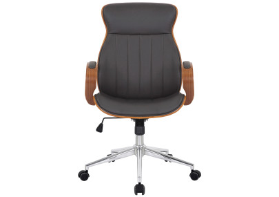Chaise de bureau Melilla, similicuir, noyer/marron