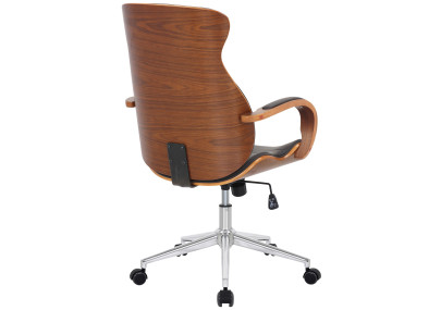 Chaise de bureau Melilla, similicuir, noyer/marron