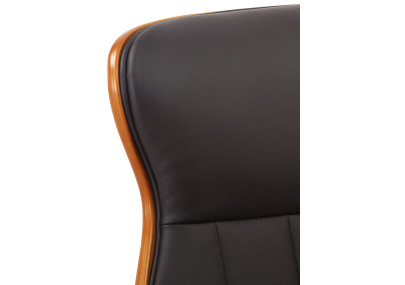 Chaise de bureau Melilla, similicuir, noyer/marron