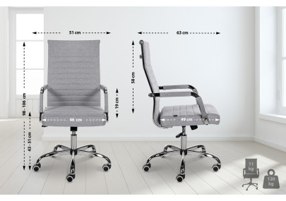 Sedia Da ufficio Amadora grigio,Tessuto