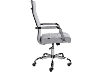 Chaise de bureau Amadora, tissu gris