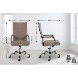 Silla De Oficina Amadora en polipiel o tela Gris topo,Tela