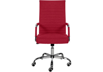 Chaise de bureau Amadora, tissu rouge