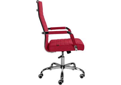 Chaise de bureau Amadora, tissu rouge